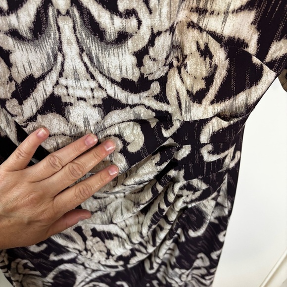 Connected Apparel Purple and Cream Sheath Dress - Picture 10 of 12